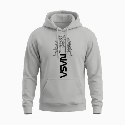 Nasa Apollo 11 Lunar Module Worm Logo T-Shirt, Grey, S Unisex Hoodie - Ash