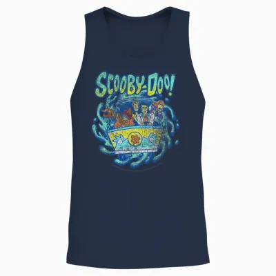 Scooby-Doo Mystery Machine Portal Group Shot Unisex Tank Top - Navy