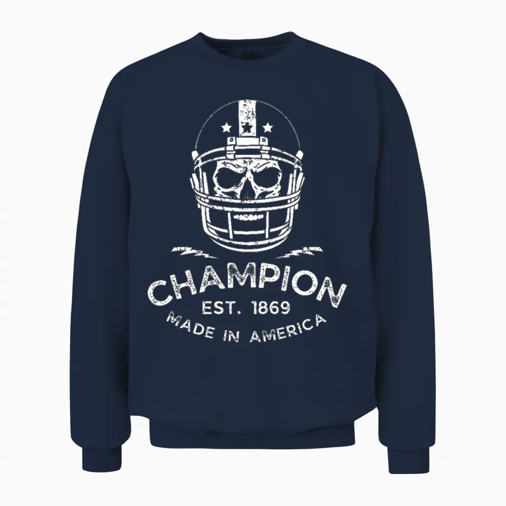 Skull Champion Helmet - Halloween Unisex Sweatshirt in Navy