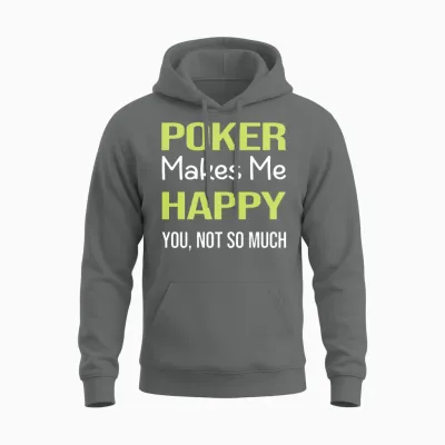 Funny Happy Poker Unisex Hoodie - Graphite Heather