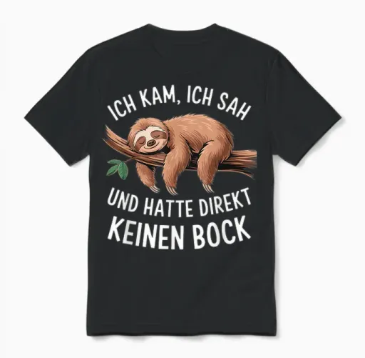Sloth Saying Funny Teenager Sleep Shirt Sleep T-Shirt, Black Unisex T-Shirt in Black