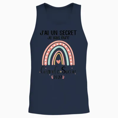 Femme Grande Soeur 2027 J'ai Un Secret Je Vais Etre Grande Soeur Unisex Tank Top - Navy