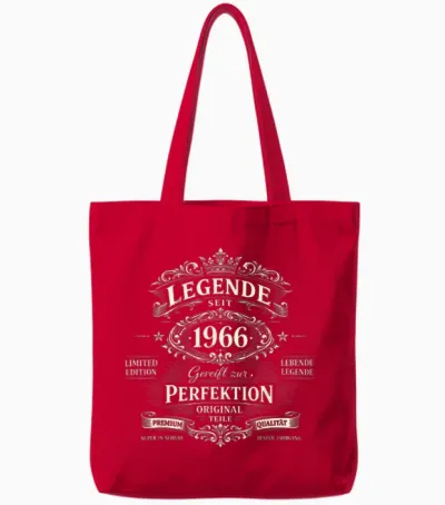 60. Geburtstag Mann Frau 60 Jahre Deko 1966 Geschenk Lustig Tote Bags - Red
