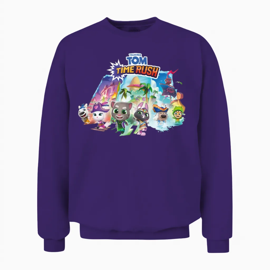 Talking Tom Time Rush Tom and the Magic Gate Unisex Sweatshirt in Purple