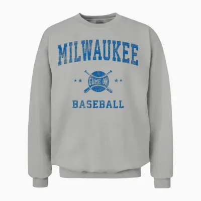 Milwaukee Vintage Baseball Throwback Retro Design Unisex Sweatshirt - Ash