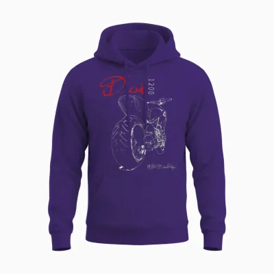 Ducati Diavel 1200 Biker, Motorcycle, Italian Unisex Hoodie - Purple