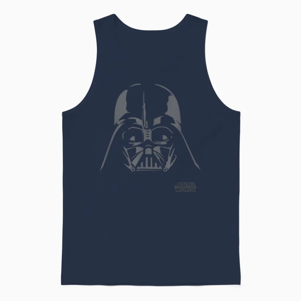 Star Wars Darth Vader Simple Helmet T-Shirt, Black Unisex Tank Top in Navy
