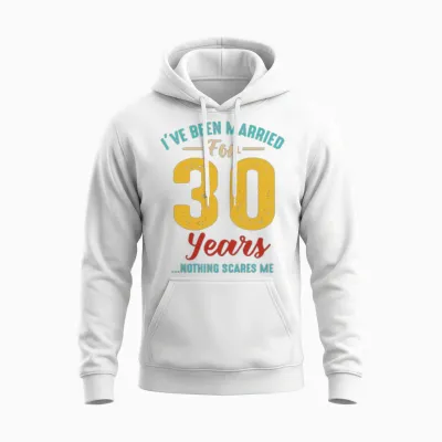 Married for 30 Years 30th Wedding Anniversary Retr Unisex Hoodie - White