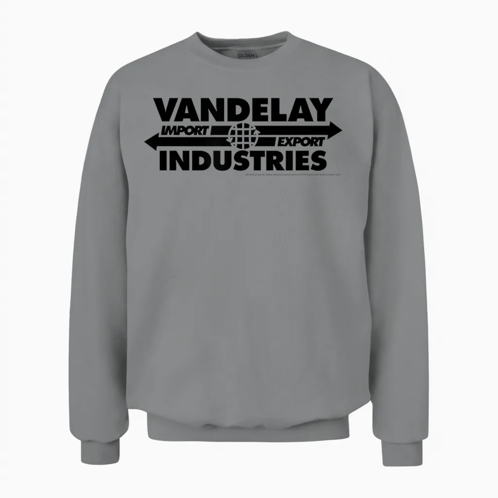 Seinfeld Vandelay Industries Logo Funny 90's Tv Show Unisex Sweatshirt in Sport Grey