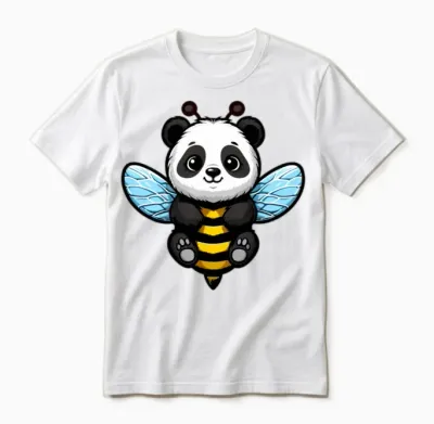 Funny Bumble Panda Unisex T-Shirt - White