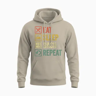 Video Game Eat Sleep Dash Repeat Geometry Gamer T-Shirt, Black, S Unisex Hoodie - Sand
