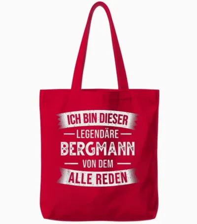 Bergbau Bergarbeiter Ich Bin Dieser Legendäre Bergmann T-Shirt, Black Tote Bags - Red