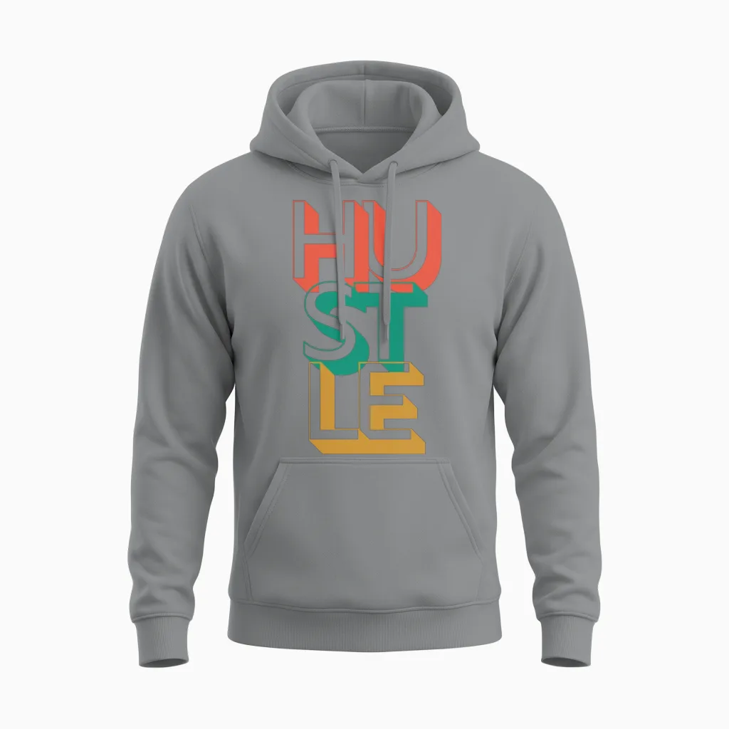 Retro Hustle - Inspirational Unisex Hoodie in Sport Grey