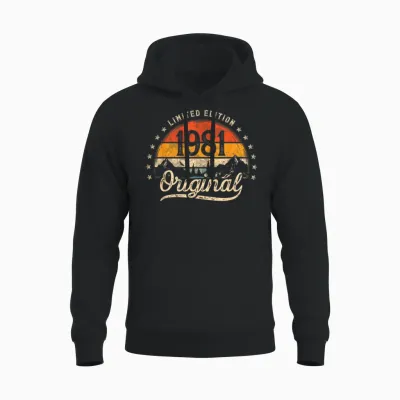 Limited Edition Original 1981 Vintage 45. Geburtstag Mann Unisex Hoodie - Black