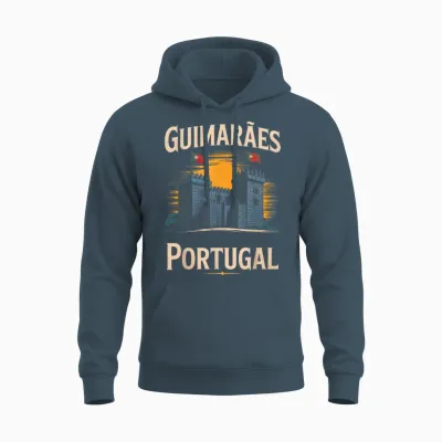 Guimarães Portugal City Travel Icône Portugal Unisex Hoodie - Dark Heather