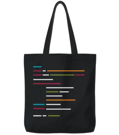 Lines of Code on Dark Mode for Programming Lovers Tote Bags - Black