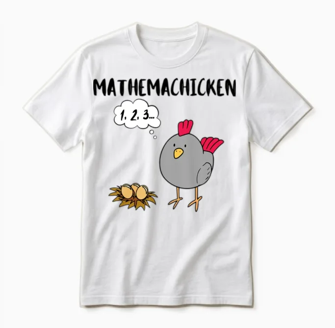 Funny Math Mathemachicken Unisex T-Shirt in White