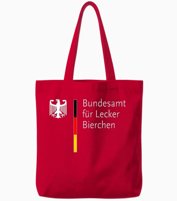 Bundesamt Für Leckerbierchen Beer Bier Tote Bags in Red