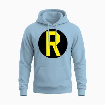 Batman Robin Left Chest Logo Unisex Hoodie - Light Blue