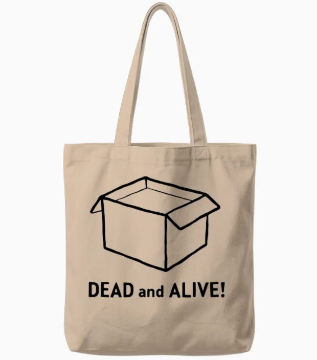 Schrödinger S Box Quantum Paradox Science Path4 Tote Bags in Natural