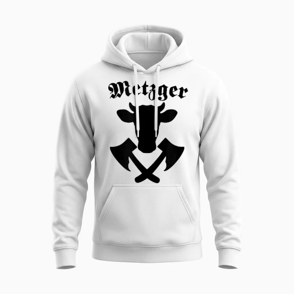 Zunftwappen Handwerker Metzger Symbol Fleischer Wappen Unisex Hoodie in White