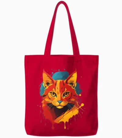 Funny,beautiful Cat Design .cute Cat Design Tote Bags - Red