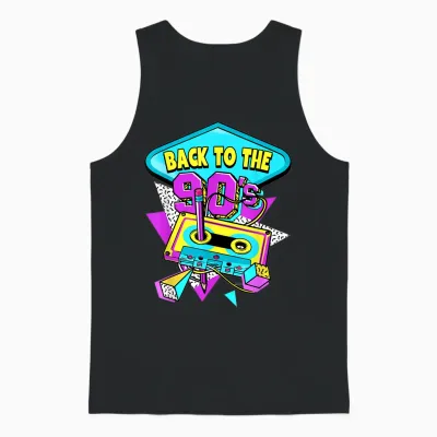 90s Back to the 90s T-Shirt, Black Unisex Tank Top - Black