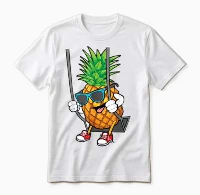 Funny Swinging Pineapple Swinger Comic Unisex T-Shirt - White