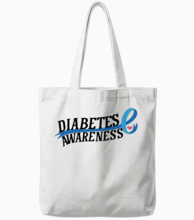 Diabetes Awareness Tote Bags - White