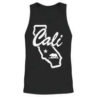 Cali Bear Map — Wildlife Gift Unisex Tank Top - Black – 2