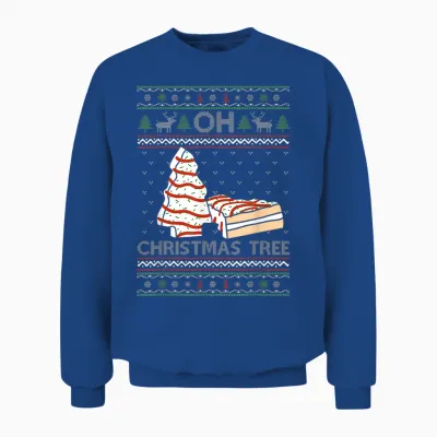 Oh Christmas Tree Cakes Debbie Becky Jen Cake Lovers Xmas Unisex Sweatshirt - Royal