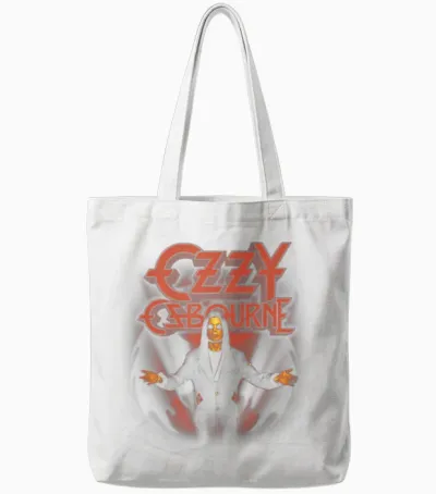 Ozzy Osbourne Demon Shadow Tote Bags - White