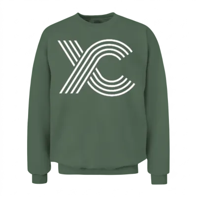 Cross Country Running Xc Lines Retro Retro Minimal Unisex Sweatshirt - Military Green