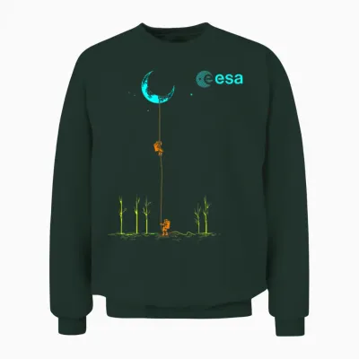 Esa Astronauten Seilklettern Zum Mond Unisex Sweatshirt - Forest