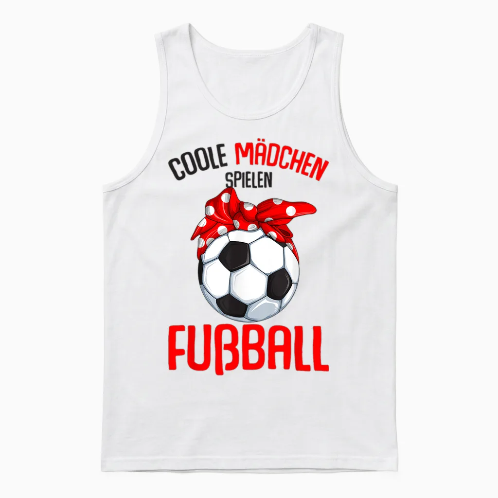 Coole Mädchen Spielen Fußball Fußballerin Kinder Unisex Tank Top in White