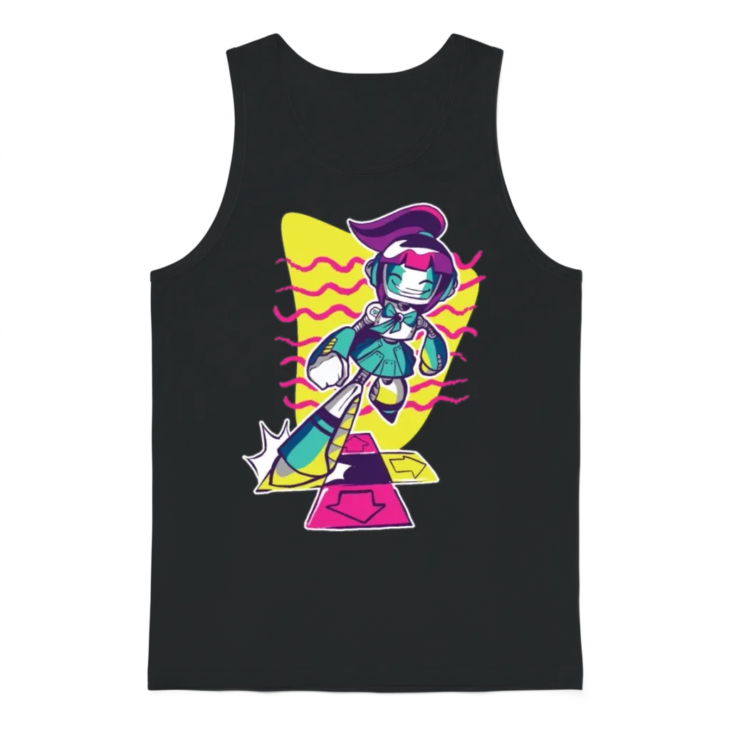 Dance Robot Retro Unisex Tank Top - Black
