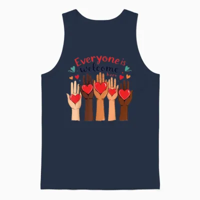 Everyone Is Welcome Here Idaho Teacher Unisex Tank Top - Navy