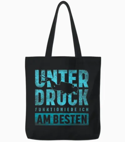 Under Print Functioniere Ich Am Besten Scuba Diver T-Shirt, Black Tote Bags - Black