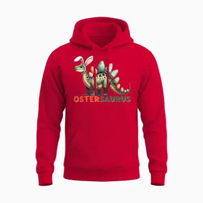 Ostergeschenke Ostern Outfit Junge Mädchen Dinosaurier Dino Unisex Hoodie - Red