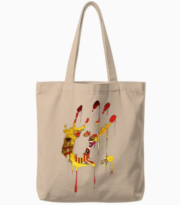 Spain Flag Art Tote Bags in Natural