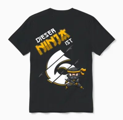 6ter Geburtstag Junge 6 Jahre Alt Sechsjähriger Ninja Unisex T-Shirt - Black