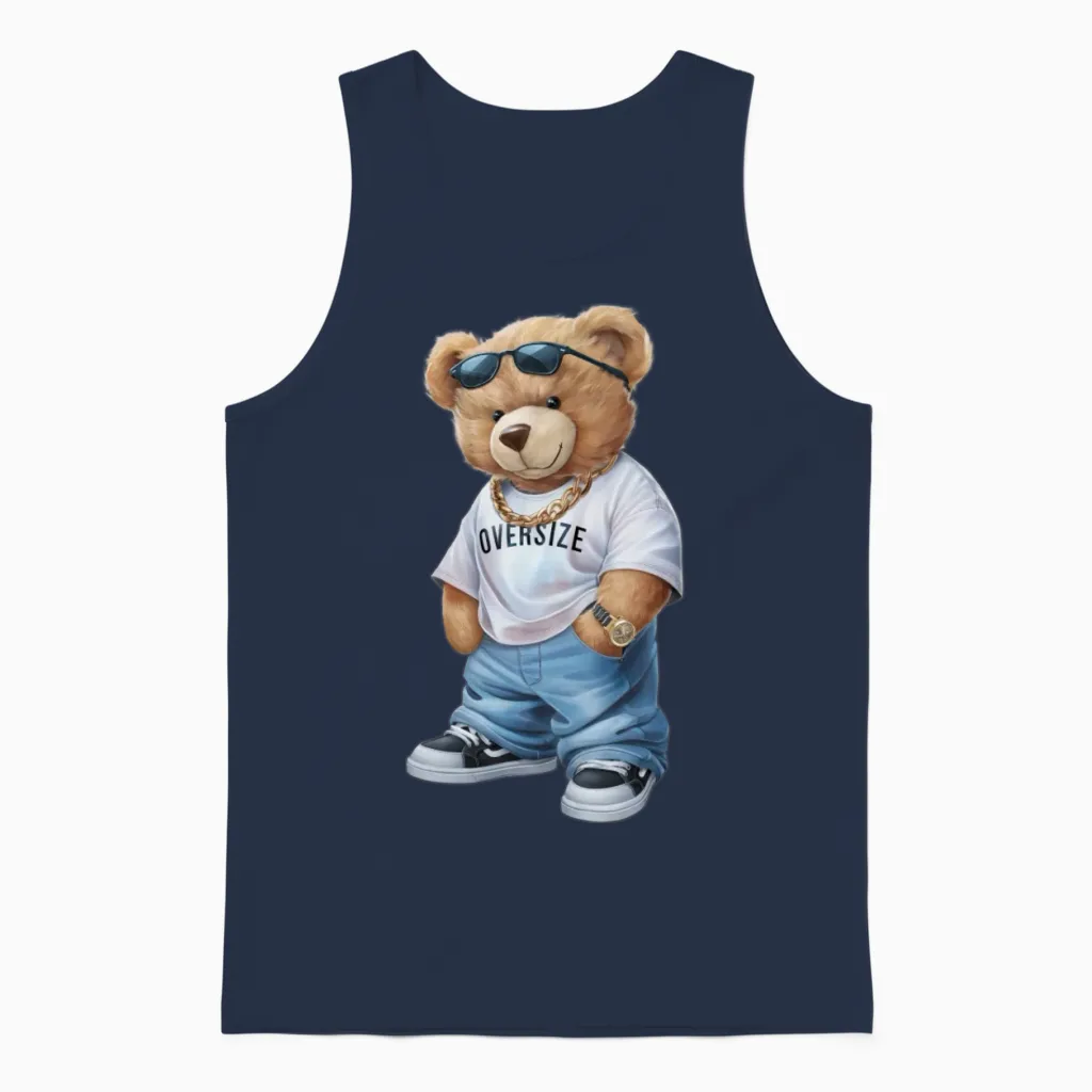 Funny Teddy Bear. - Wildlife Unisex Tank Top in Navy