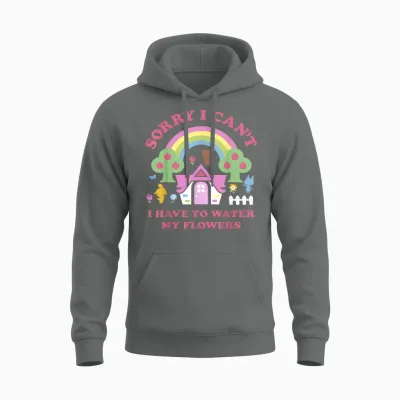 Animal Crossing Sorry I Can't I Have to Water My Flowers Unisex Hoodie - Graphite Heather