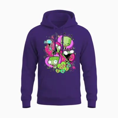 Invader Zim Valentine's Day Gir I Love Doom Unisex Hoodie - Purple