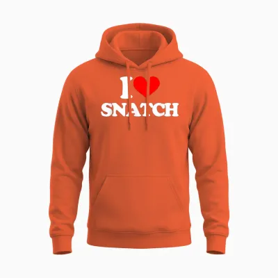 I Love Snatch - Saying Sarcastic Novelty Funny Guys Cool Men T-Shirt, Black, S Unisex Hoodie - Orange
