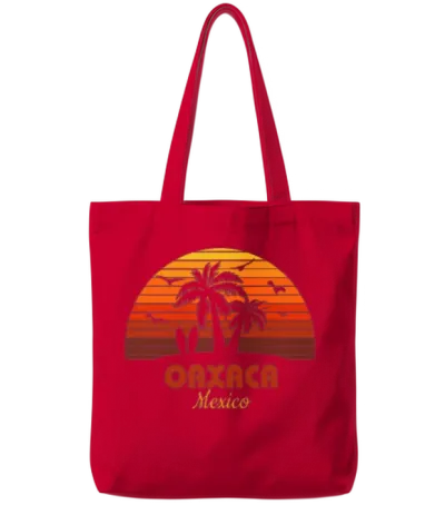 Cool Oaxaca Mexico Beach Sunset Souvenir Tote Bags - Red