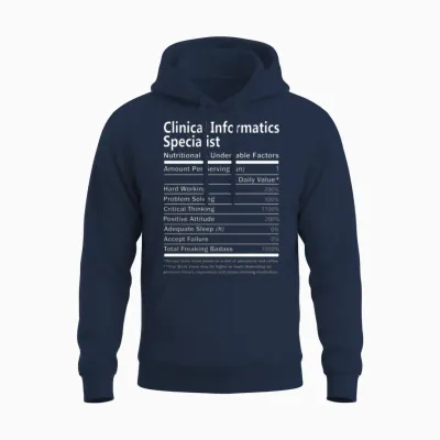 Clinical Informatics Specialist T Shirt - Nutritio Unisex Hoodie - Navy