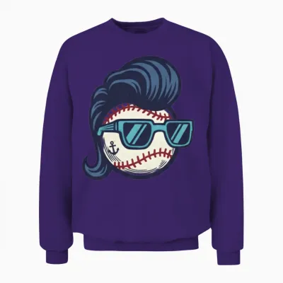 Retro Baseball Rockstar Unisex Sweatshirt - Purple