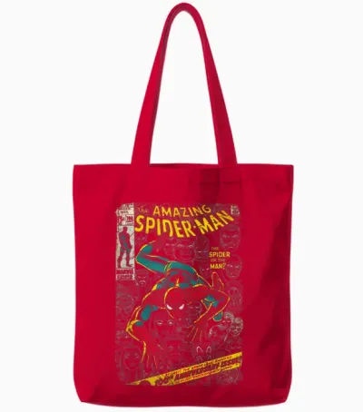 Marvel Spider-Man Comic Book Anniversary Short Sleeve Tote Bags - Red
