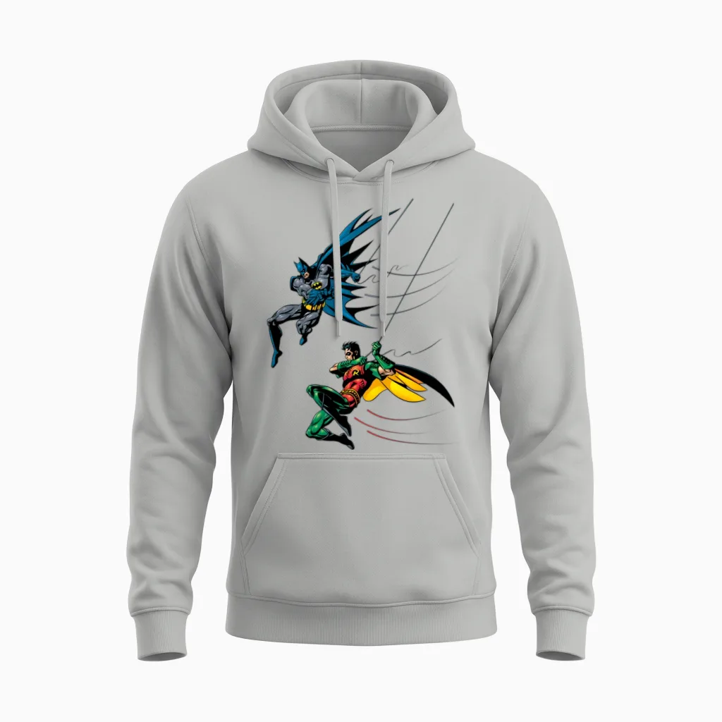 Batman and Robin Unisex Hoodie in Ash